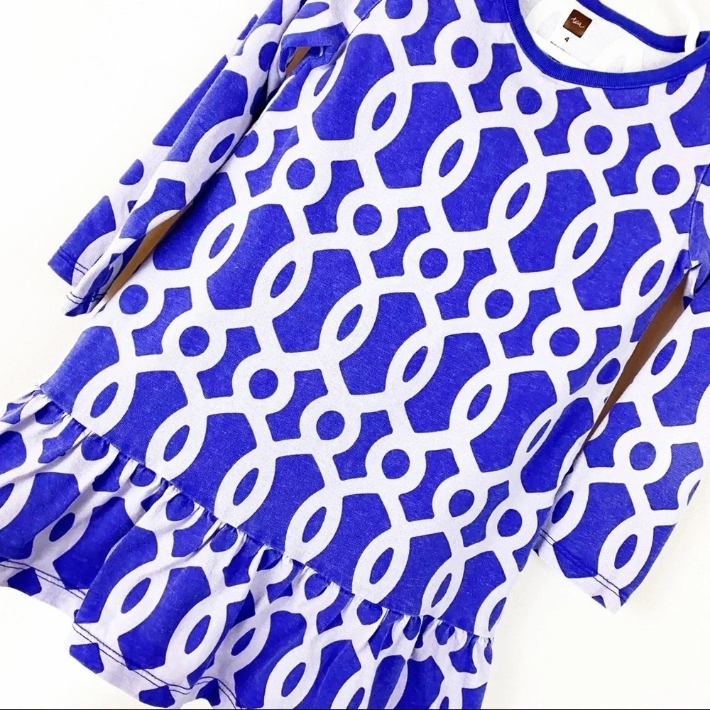 Tea Collection Blue Geometric Print‎ Dress